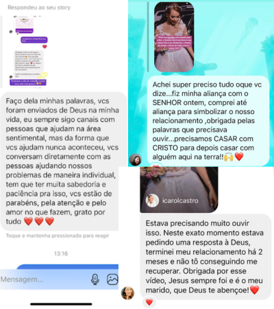 Depoimento de leitora sobre os materiais