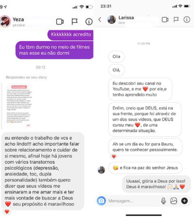 Depoimento de leitora sobre os materiais
