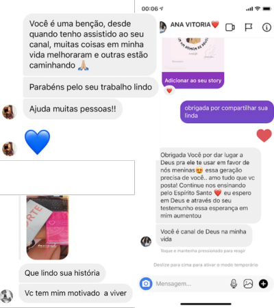 Depoimento de leitora sobre o material